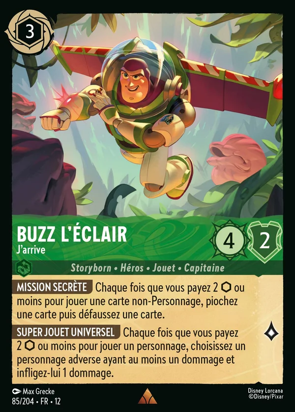 Buzz l'Éclair - J'arrive — Disney Lorcana Personnage card from Wilds Unknown