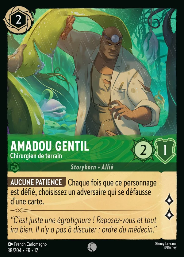 Amadou Gentil - Chirurgien de terrain — Disney Lorcana Personnage card from Wilds Unknown