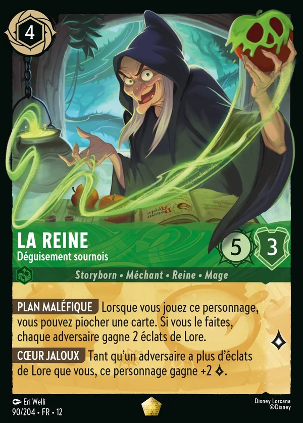 La Reine - Déguisement sournois — Disney Lorcana Personnage card from Wilds Unknown