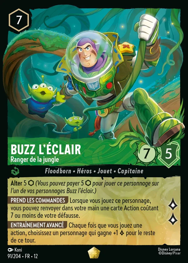Buzz l'Éclair - Ranger de la jungle — Disney Lorcana Personnage card from Wilds Unknown