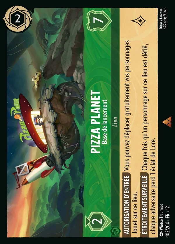 Pizza Planet - Base de lancement — Disney Lorcana Lieu card from Wilds Unknown