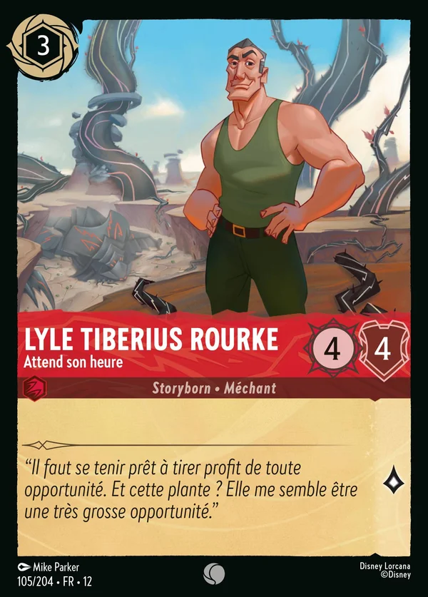 Lyle Tiberius Rourke - Attend son heure — Disney Lorcana Personnage card from Wilds Unknown