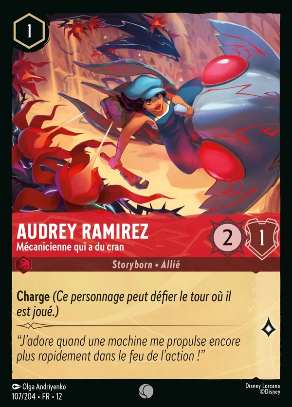 Audrey Ramirez - Mécanicienne qui a du cran — Disney Lorcana Personnage card from Wilds Unknown