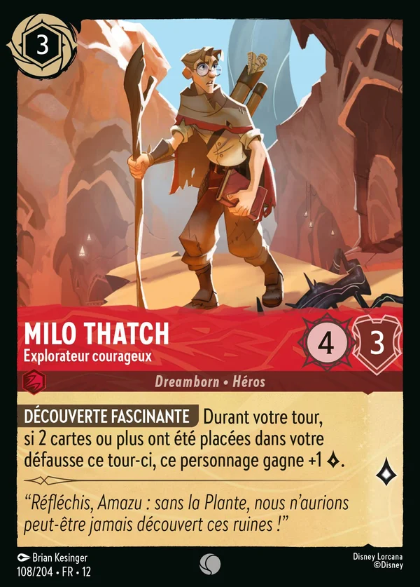 Milo Thatch - Explorateur courageux — Disney Lorcana Personnage card from Wilds Unknown