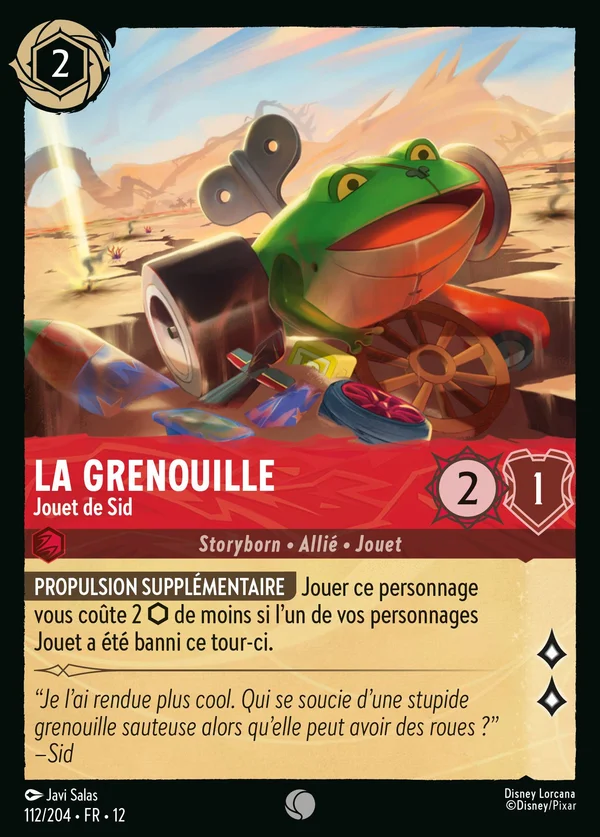 La grenouille - Jouet de Sid — Disney Lorcana Personnage card from Wilds Unknown