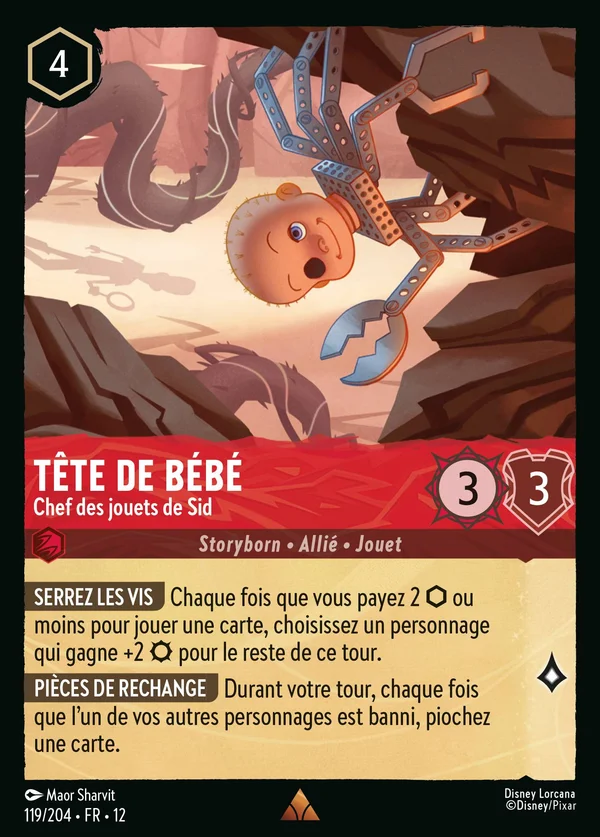 Tête de bébé - Chef des jouets de Sid — Disney Lorcana Personnage card from Wilds Unknown