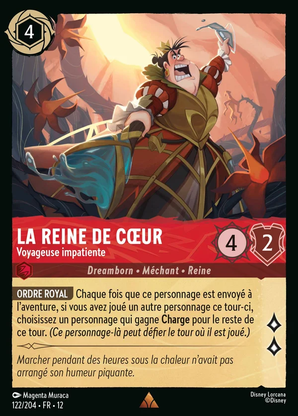 La Reine de Cœur - Voyageuse impatiente — Disney Lorcana Personnage card from Wilds Unknown