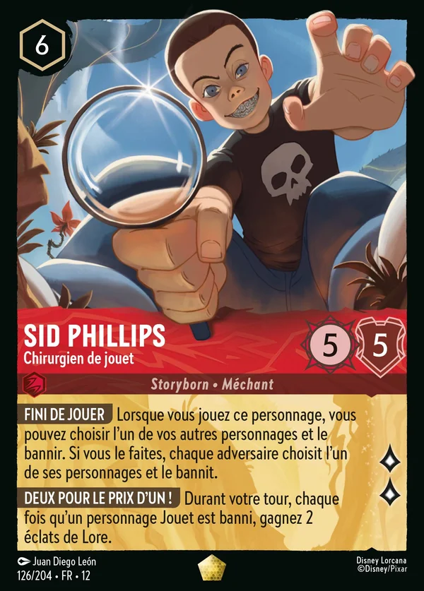 Sid Phillips - Chirurgien de jouet — Disney Lorcana Personnage card from Wilds Unknown