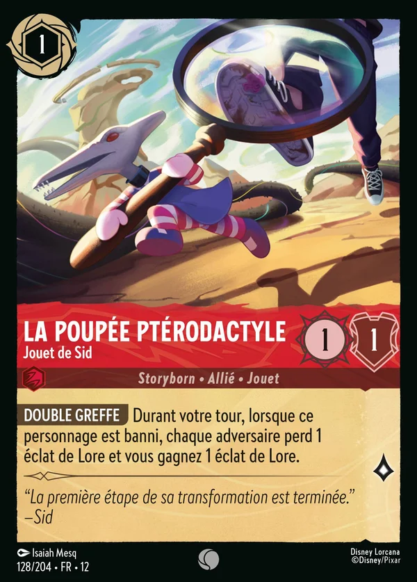 La poupée ptérodactyle - Jouet de Sid — Disney Lorcana Personnage card from Wilds Unknown