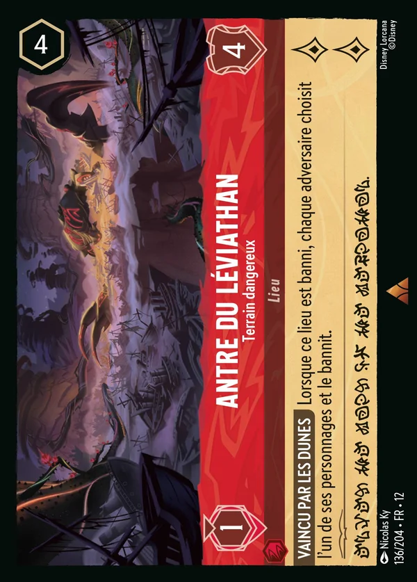 Antre du Léviathan - Terrain dangereux — Disney Lorcana Lieu card from Wilds Unknown