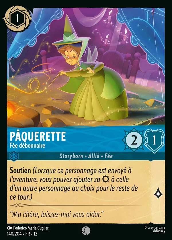 Pâquerette - Fée débonnaire — Disney Lorcana Personnage card from Wilds Unknown