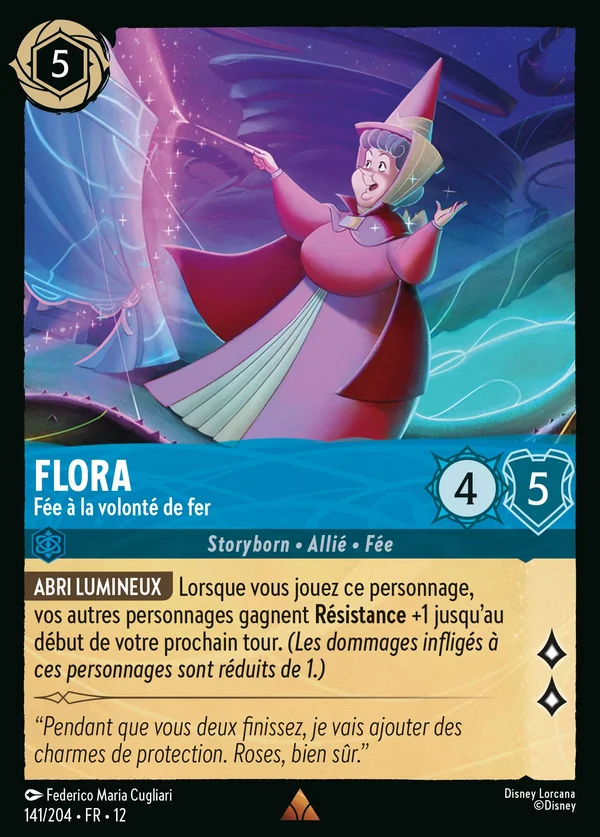 Flora - Fée à la volonté de fer — Disney Lorcana Personnage card from Wilds Unknown