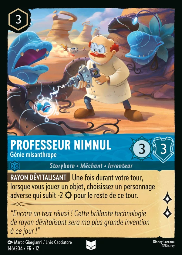 Professeur Nimnul - Génie misanthrope — Disney Lorcana Personnage card from Wilds Unknown