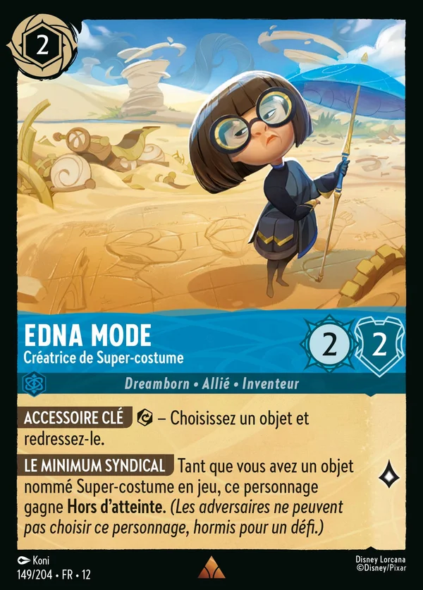 Edna Mode - Créatrice de Super-costume — Disney Lorcana Personnage card from Wilds Unknown