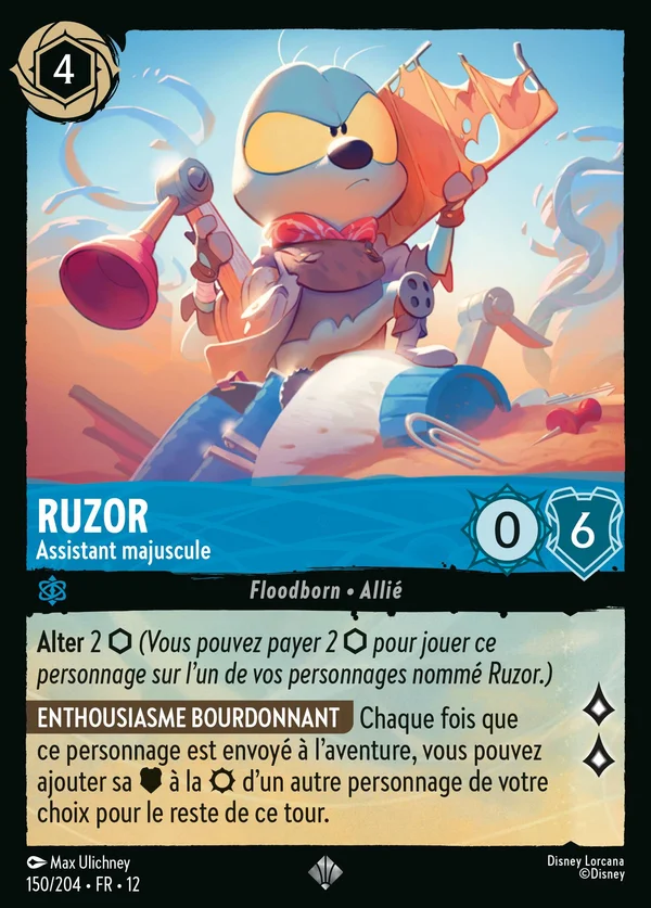 Ruzor - Assistant majuscule — Disney Lorcana Personnage card from Wilds Unknown