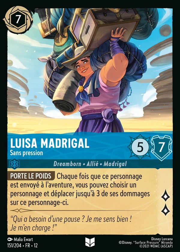 Luisa Madrigal - Sans pression — Disney Lorcana Personnage card from Wilds Unknown