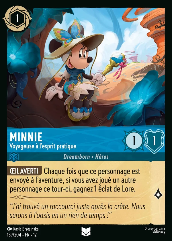 Minnie - Voyageuse à l'esprit pratique — Disney Lorcana Personnage card from Wilds Unknown