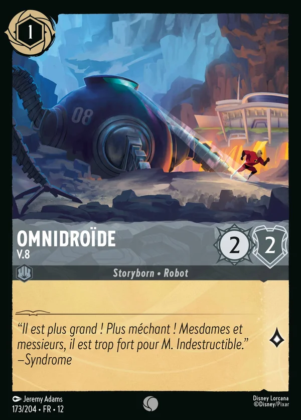 Omnidroïde - V.8 — Disney Lorcana Personnage card from Wilds Unknown