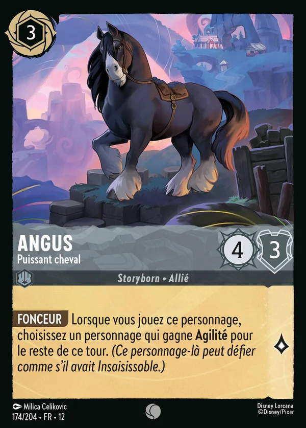 Angus - Puissant cheval — Disney Lorcana Personnage card from Wilds Unknown