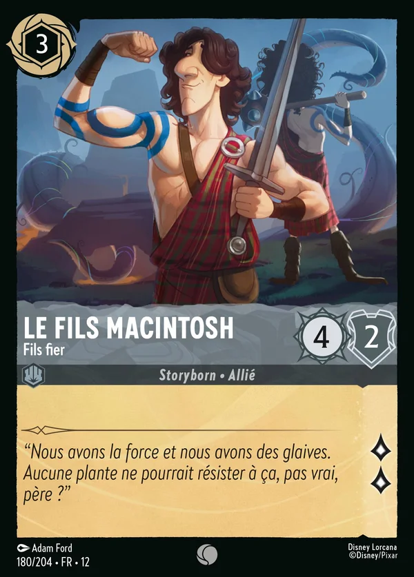 Le fils Macintosh - Fils fier — Disney Lorcana Personnage card from Wilds Unknown