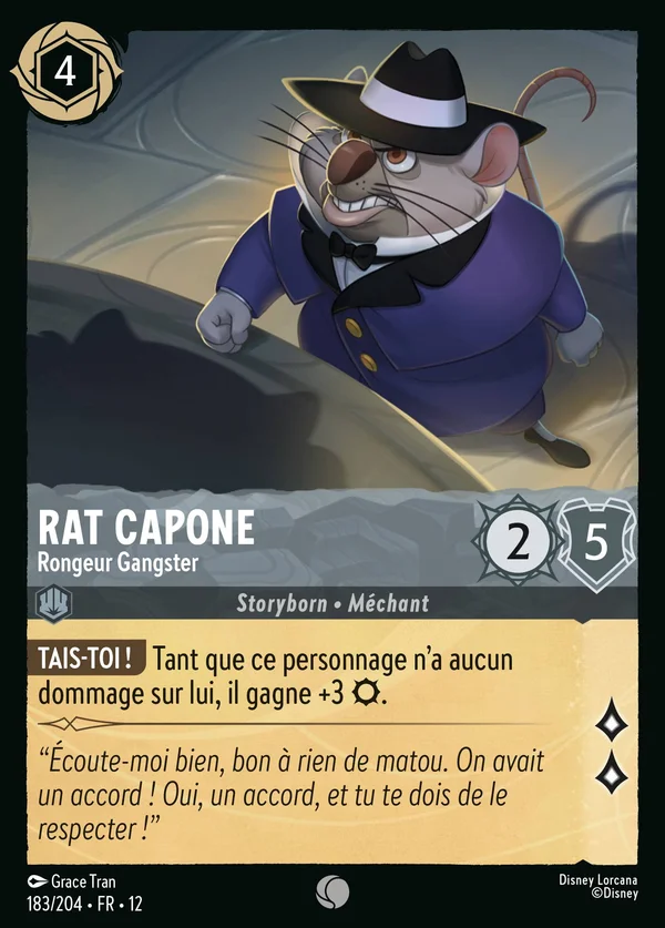 Rat Capone - Rongeur Gangster — Disney Lorcana Personnage card from Wilds Unknown