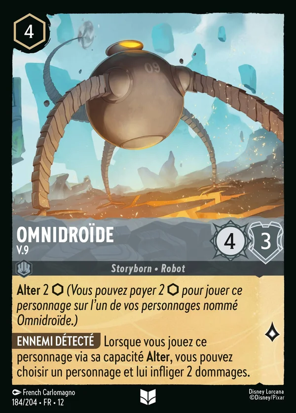 Omnidroïde - V.9 — Disney Lorcana Personnage card from Wilds Unknown