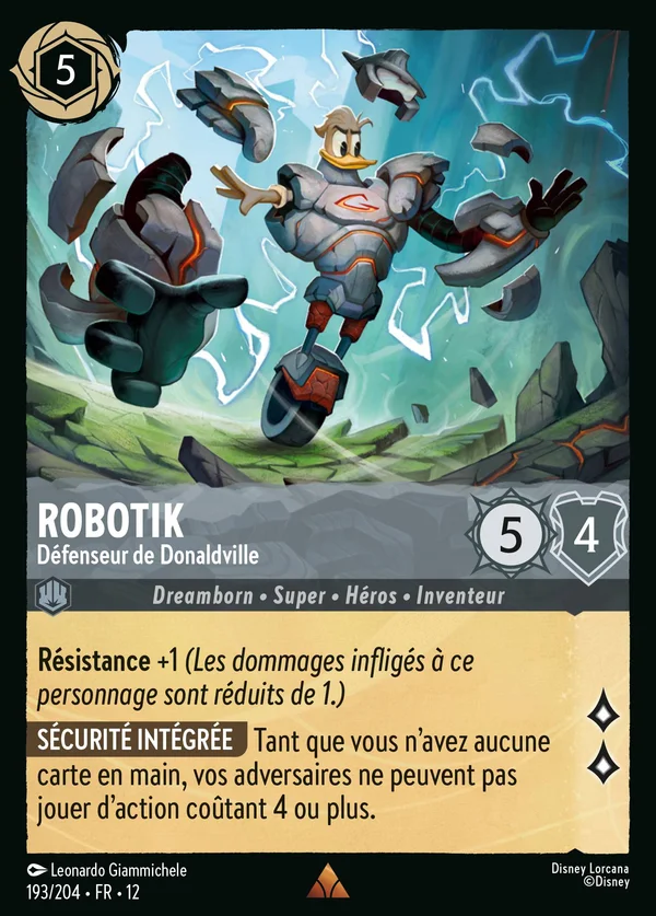 Robotik - Défenseur de Donaldville — Disney Lorcana Personnage card from Wilds Unknown