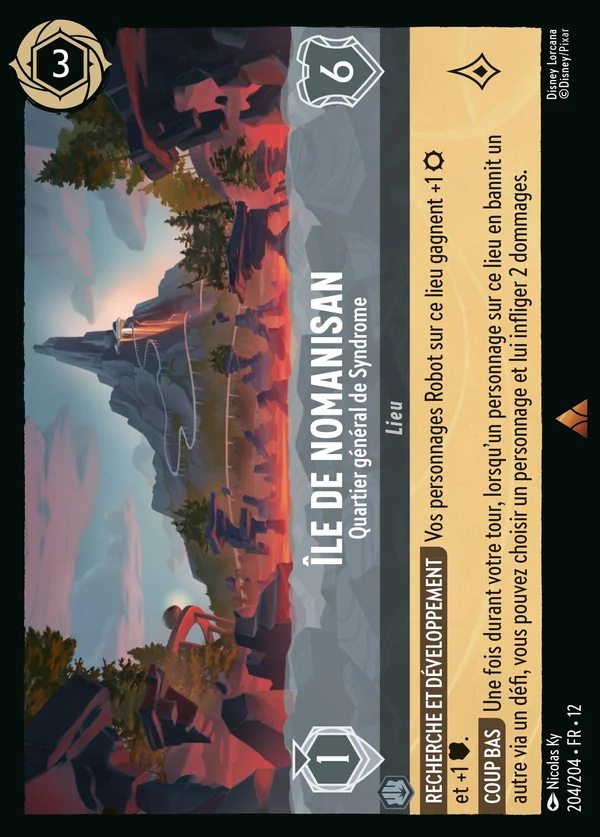 Île de Nomanisan - Quartier général de Syndrome — Disney Lorcana Lieu card from Wilds Unknown