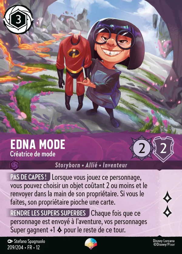 Edna Mode - Créatrice de mode — Disney Lorcana Personnage card from Wilds Unknown
