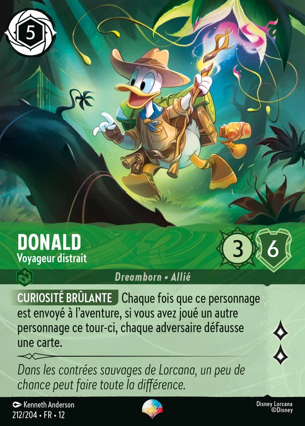 Donald - Voyageur distrait — Disney Lorcana Personnage card from Wilds Unknown