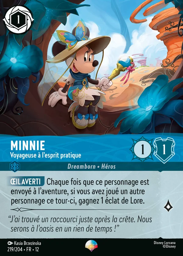 Minnie - Voyageuse à l'esprit pratique — Disney Lorcana Personnage card from Wilds Unknown