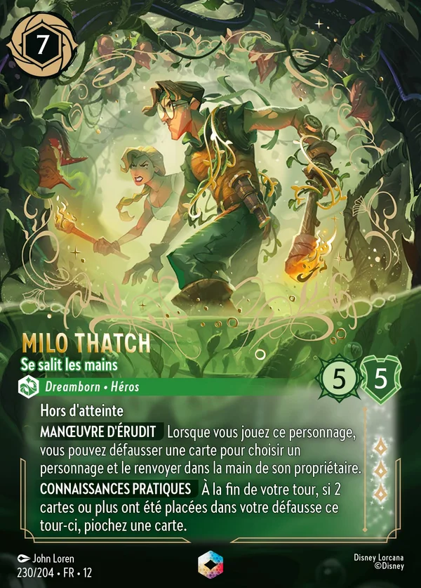 Milo Thatch - Se salit les mains — Disney Lorcana Personnage card from Wilds Unknown