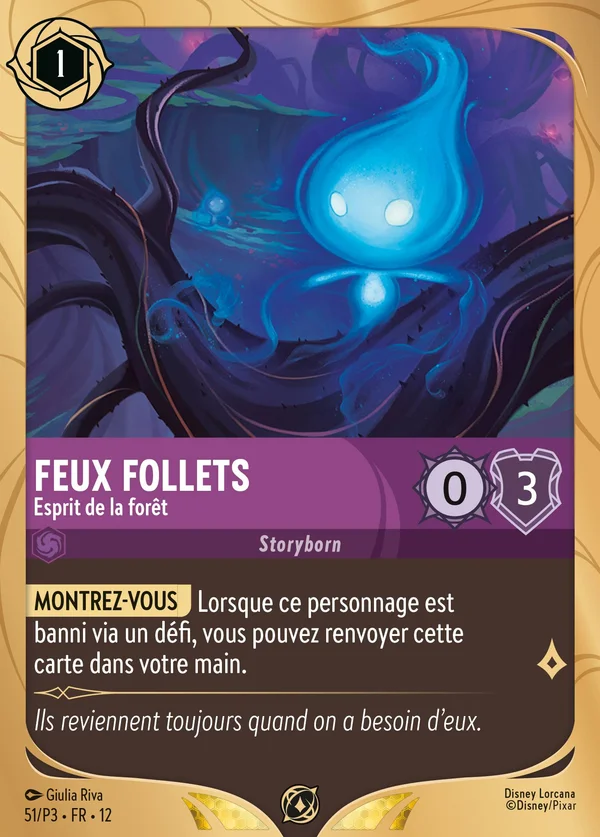 Feux follets - Esprit de la forêt — Disney Lorcana Personnage card from Wilds Unknown