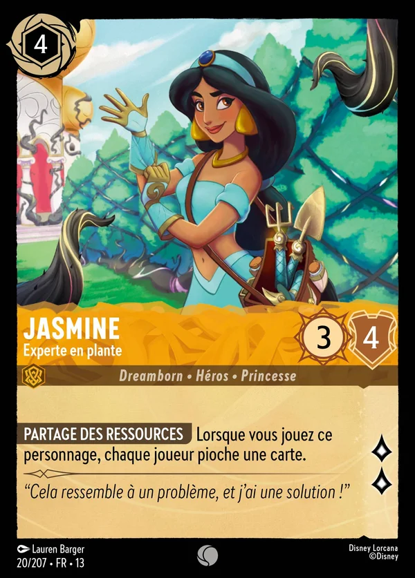 Jasmine - Experte en plante — Disney Lorcana Personnage card from Attack of the Vine!