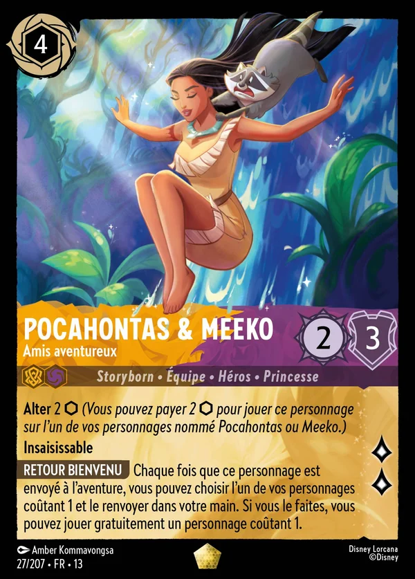 Pocahontas & Meeko - Amis aventureux — Disney Lorcana Personnage card from Attack of the Vine!
