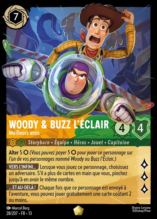 Woody & Buzz l'Éclair - Meilleurs amis — Disney Lorcana Personnage card from Attack of the Vine!
