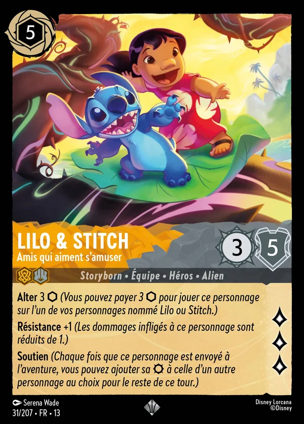 Lilo & Stitch - Amis qui aiment s'amuser — Disney Lorcana Personnage card from Attack of the Vine!