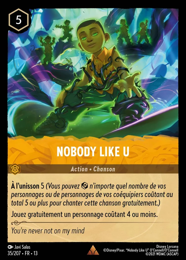 Nobody Like U — Disney Lorcana Action card from Attack of the Vine!