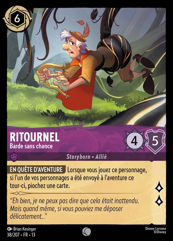 Ritournel - Barde sans chance — Disney Lorcana Personnage card from Attack of the Vine!
