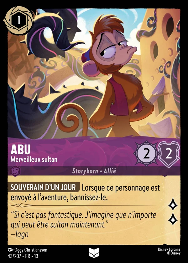 Abu - Merveilleux sultan — Disney Lorcana Personnage card from Attack of the Vine!