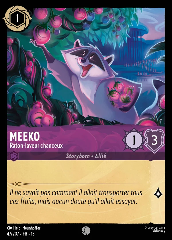 Meeko - Raton-laveur chanceux — Disney Lorcana Personnage card from Attack of the Vine!