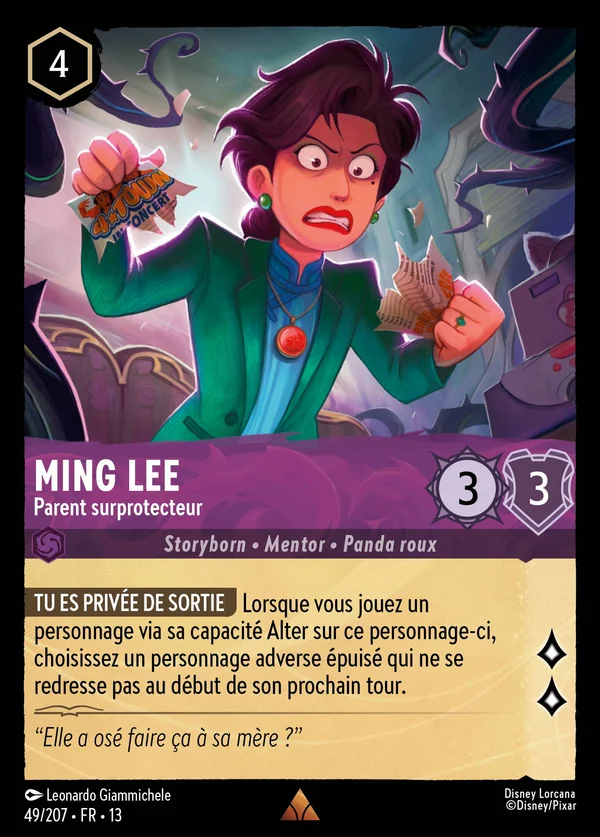 Ming Lee - Parent surprotecteur — Disney Lorcana Personnage card from Attack of the Vine!