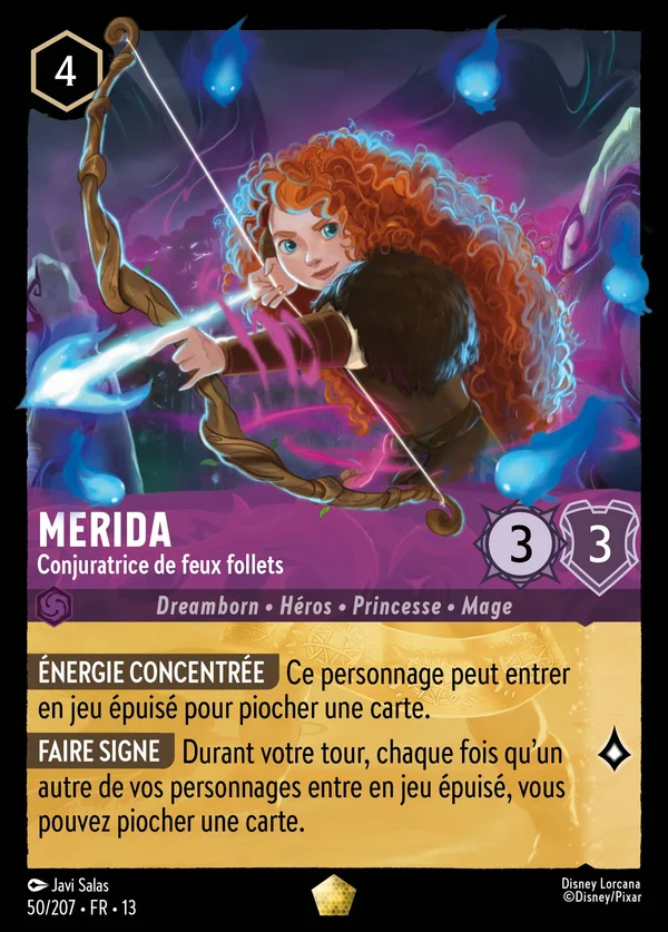 Merida - Conjuratrice de feux follets — Disney Lorcana Personnage card from Attack of the Vine!