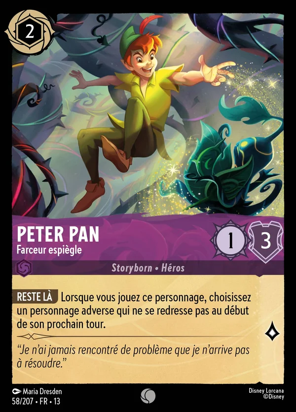 Peter Pan - Farceur espiègle — Disney Lorcana Personnage card from Attack of the Vine!