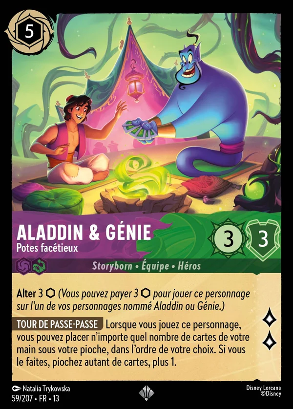 Aladdin & Génie - Potes facétieux — Disney Lorcana Personnage card from Attack of the Vine!