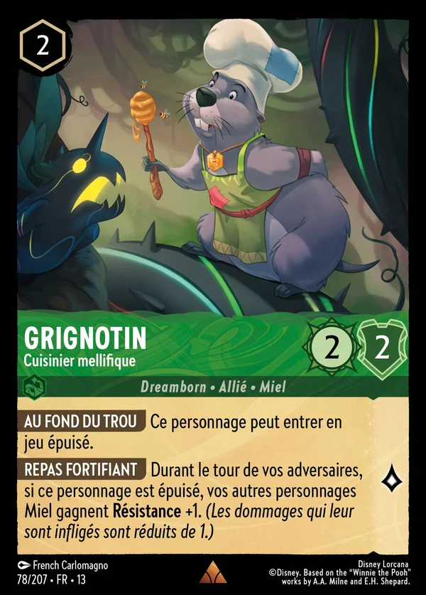 Grignotin - Cuisinier mellifique — Disney Lorcana Personnage card from Attack of the Vine!