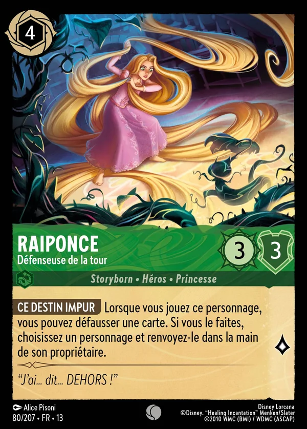 Raiponce - Défenseuse de la tour — Disney Lorcana Personnage card from Attack of the Vine!