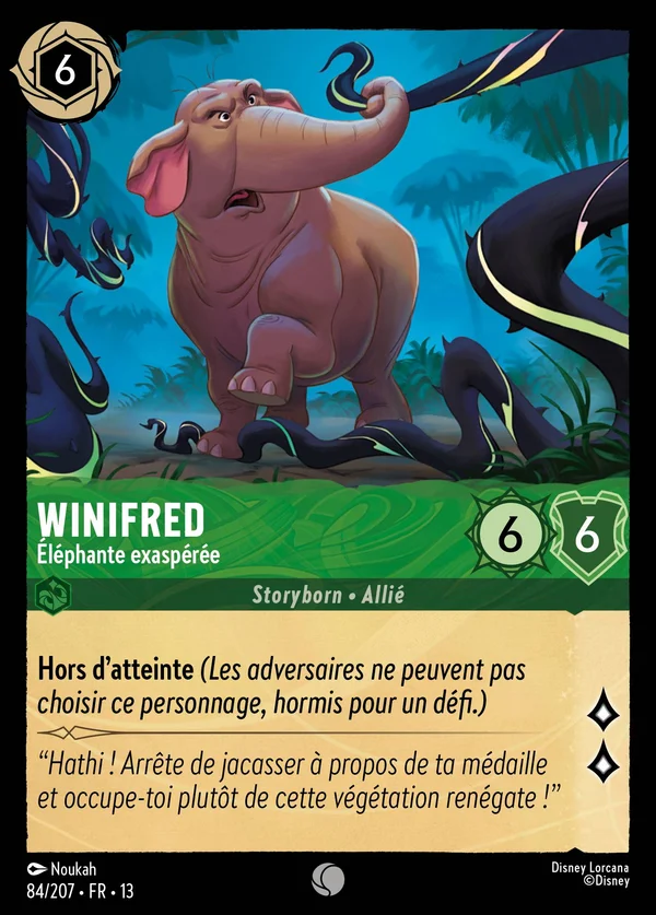 Winifred - Éléphante exaspérée — Disney Lorcana Personnage card from Attack of the Vine!