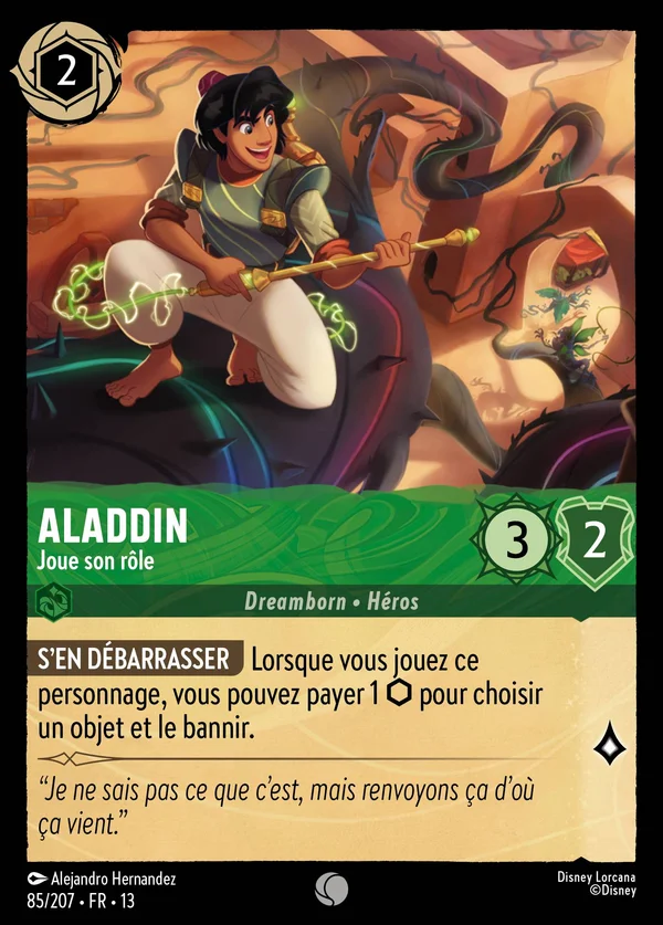 Aladdin - Joue son rôle — Disney Lorcana Personnage card from Attack of the Vine!