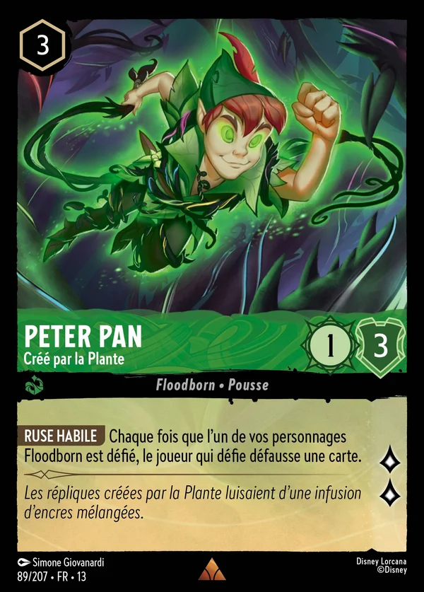 Peter Pan - Créé par la Plante — Disney Lorcana Personnage card from Attack of the Vine!